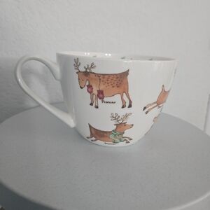 English Porcelain Reindeer Christmas Holiday Mug